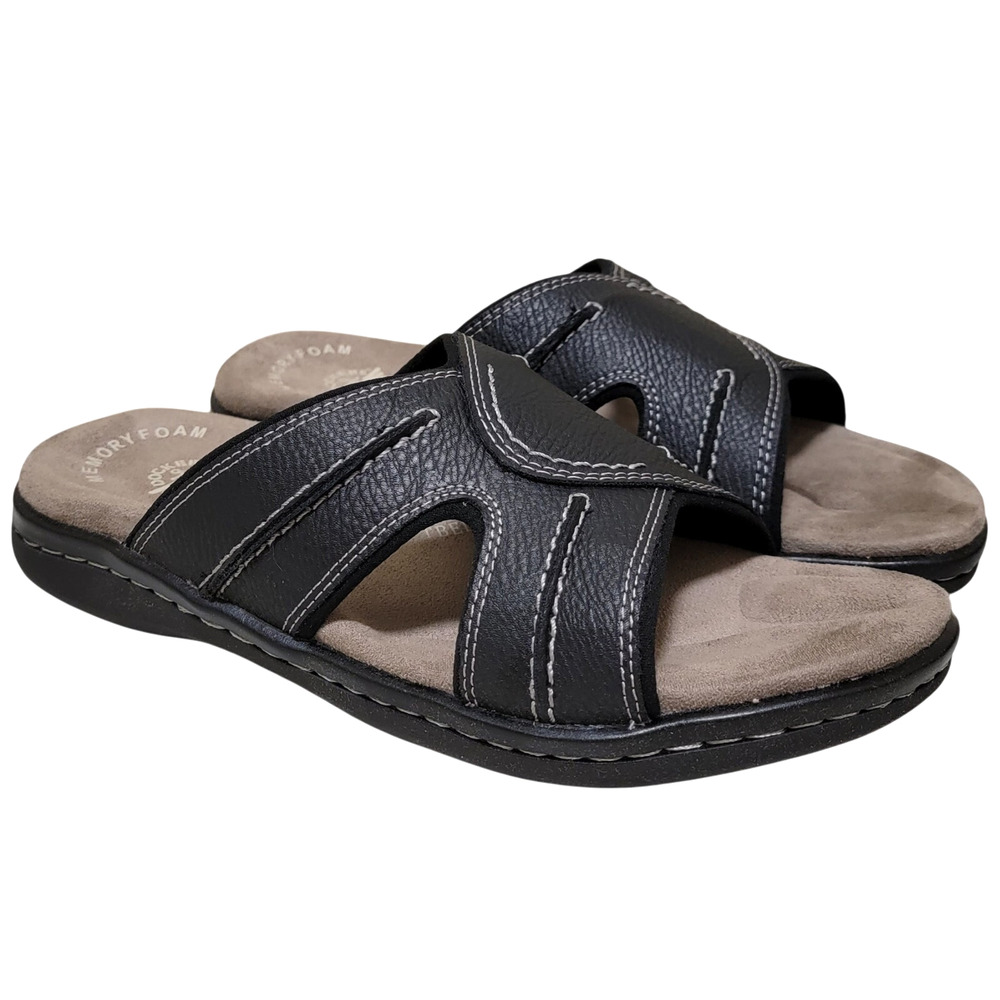 Dockers Men Sunland Casual Slide Sandals Size US 7M Black Faux Leather